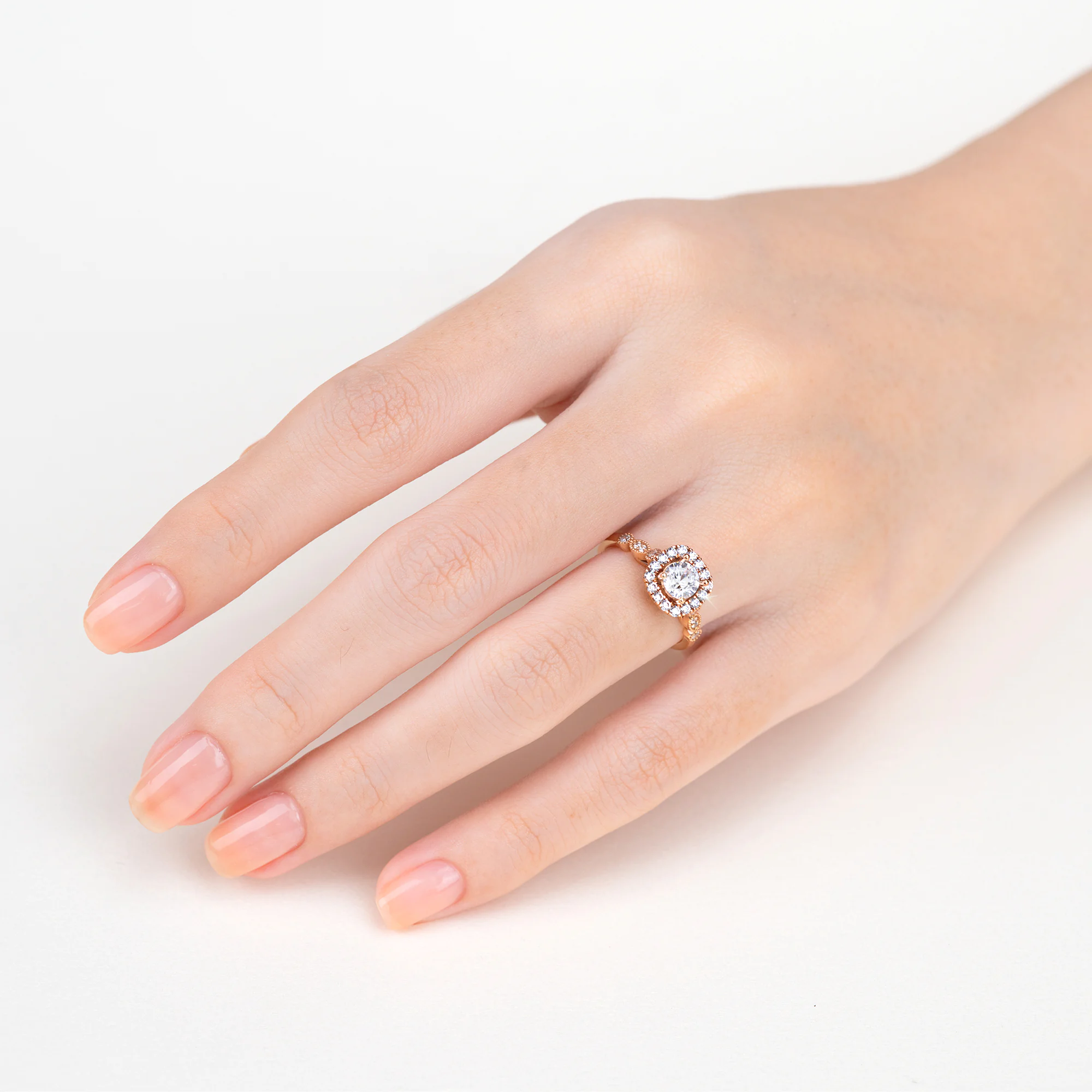 Halo Cushion Engagement Ring with Eternity Band NCH2401 6